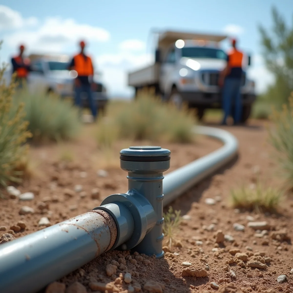 Sprinkler head blown off a line from over-pressurized DIY blowout in Wyoming