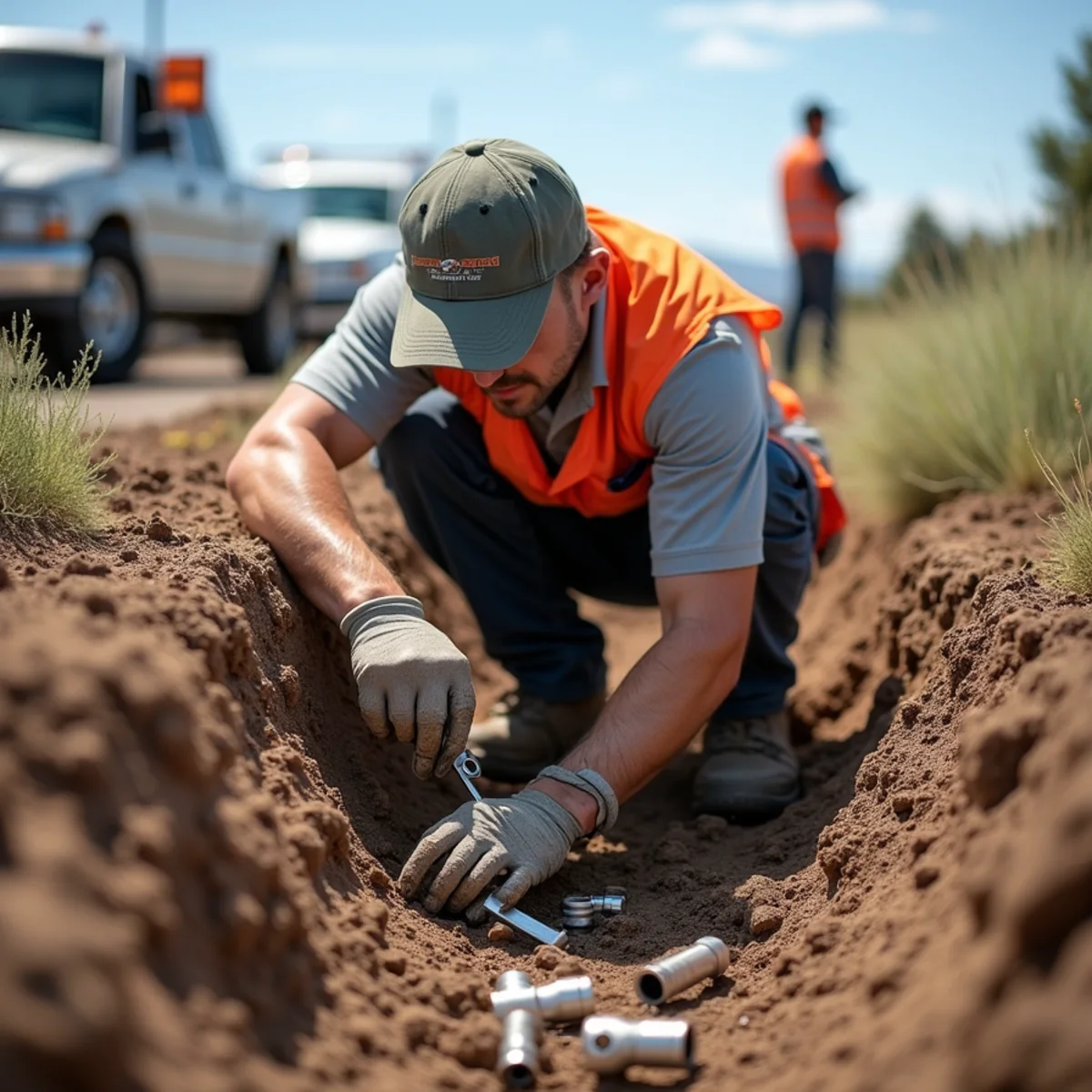 EZ Dayz Landscaping crew performing emergency freeze burst repair in Rock Springs, WY