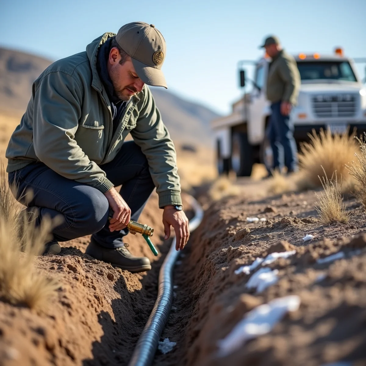 EZ Dayz Landscaping crew performing frozen pipe thawing in Rock Springs, WY