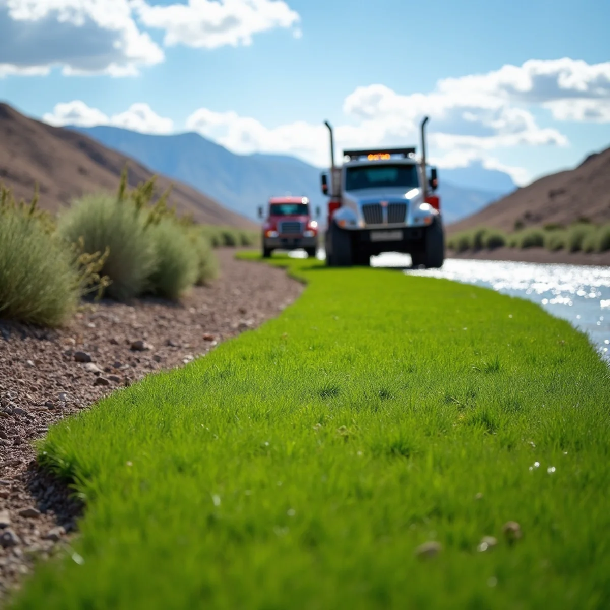 High-desert landscaping project in Bear River, WY