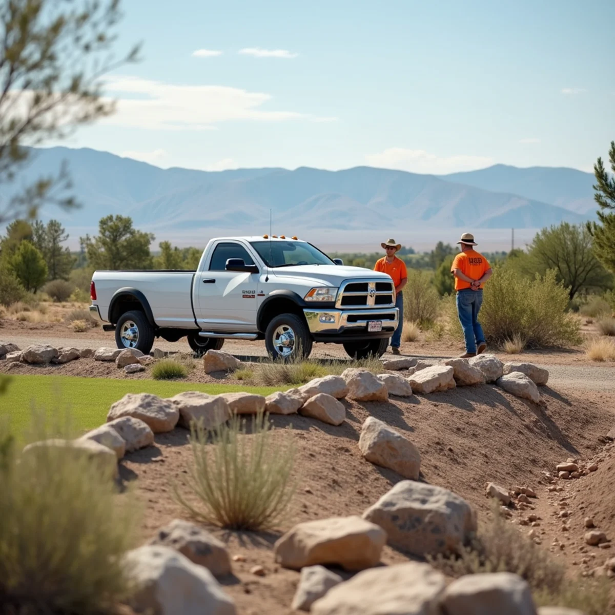High-desert landscaping project in Bryan, WY