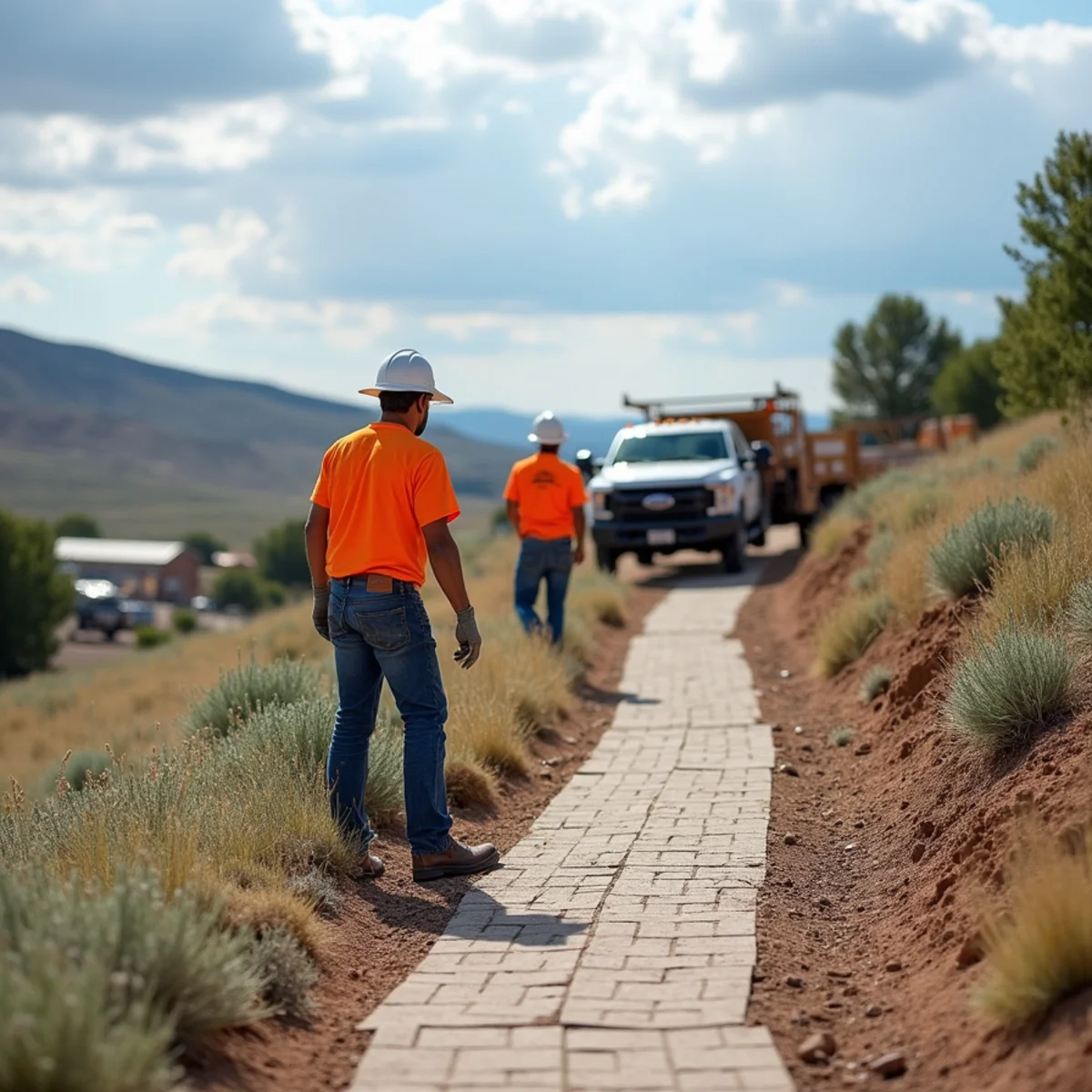 High-desert landscaping project in Diamondville, WY