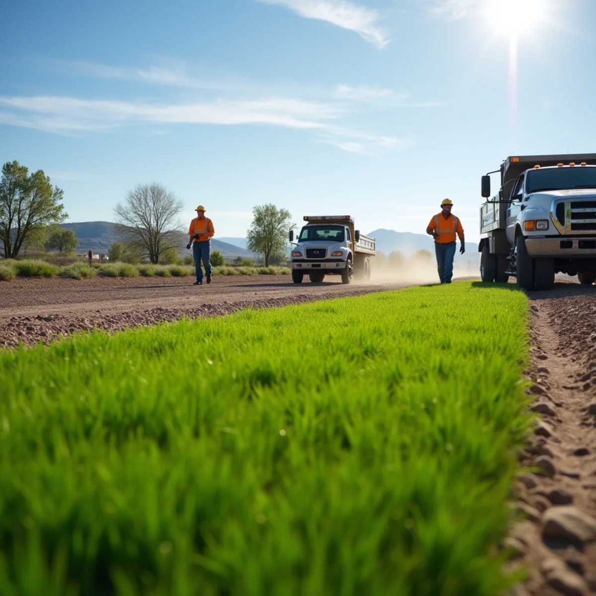 High-desert landscaping project in Farson, WY