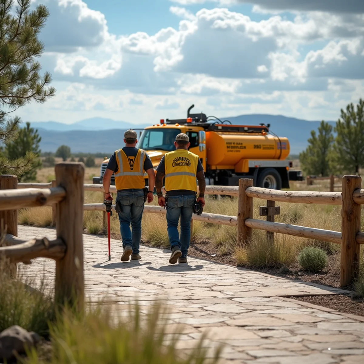 High-desert landscaping project in Fort Bridger, WY