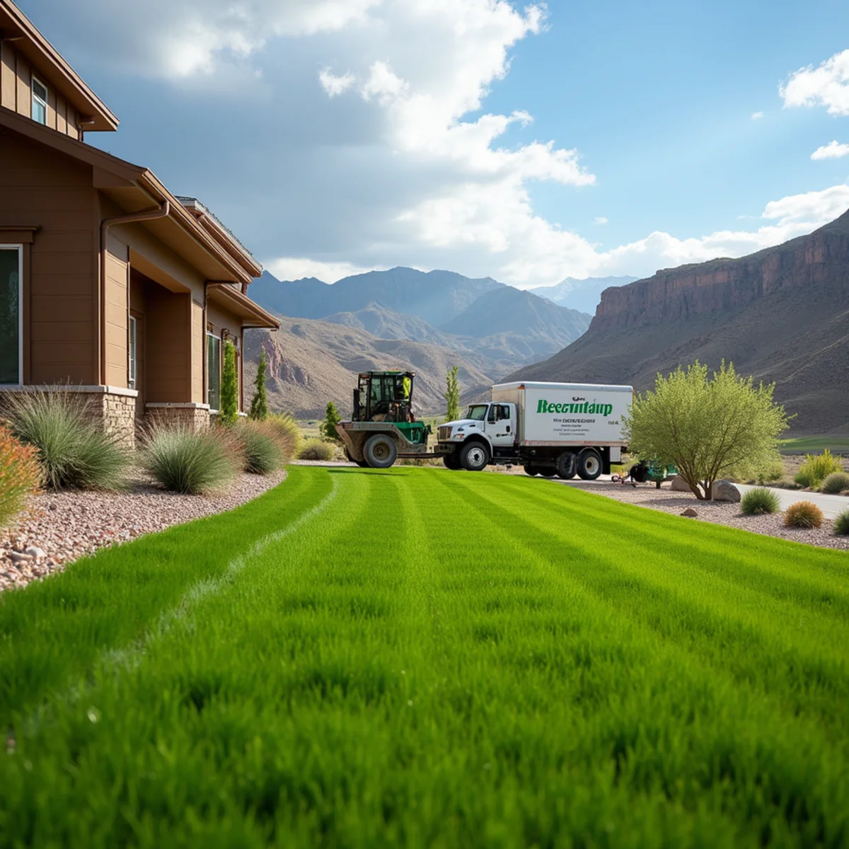 High-desert landscaping project in Green River, WY