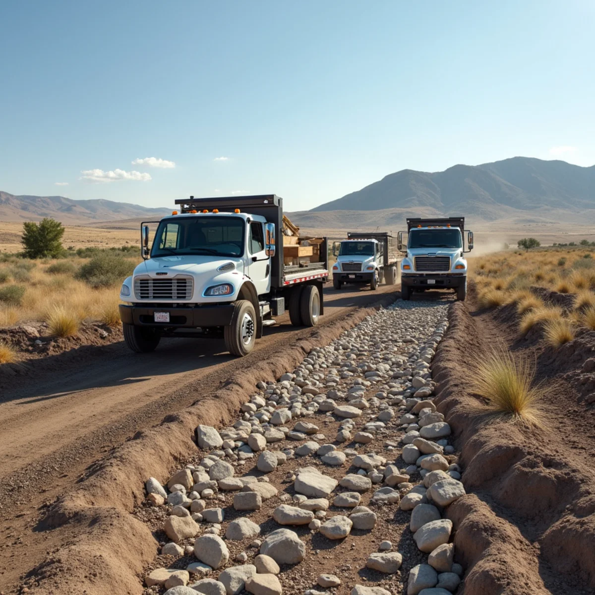 High-desert landscaping project in Lamont, WY