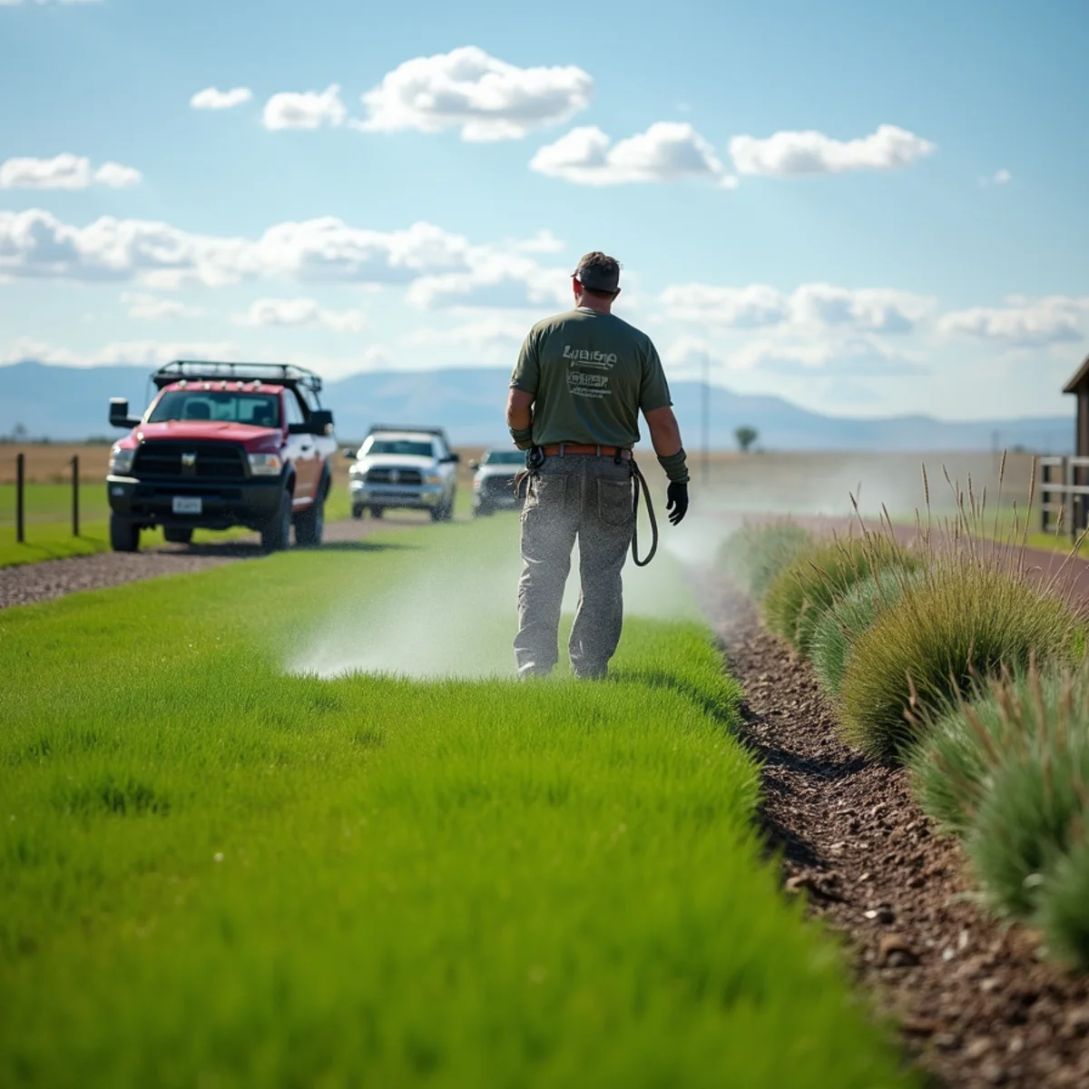 High-desert landscaping project in Lyman, WY