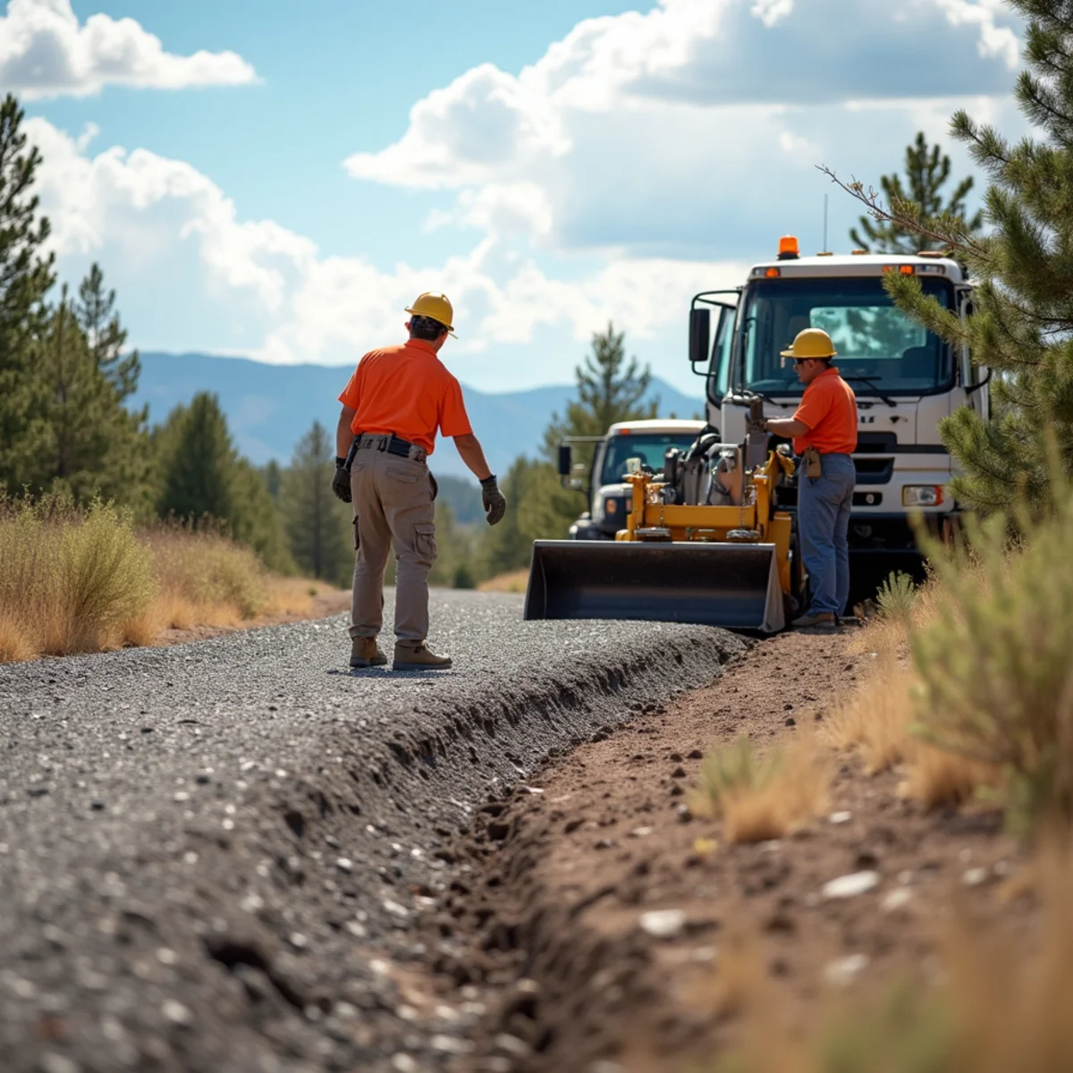 High-desert landscaping project in Opal, WY