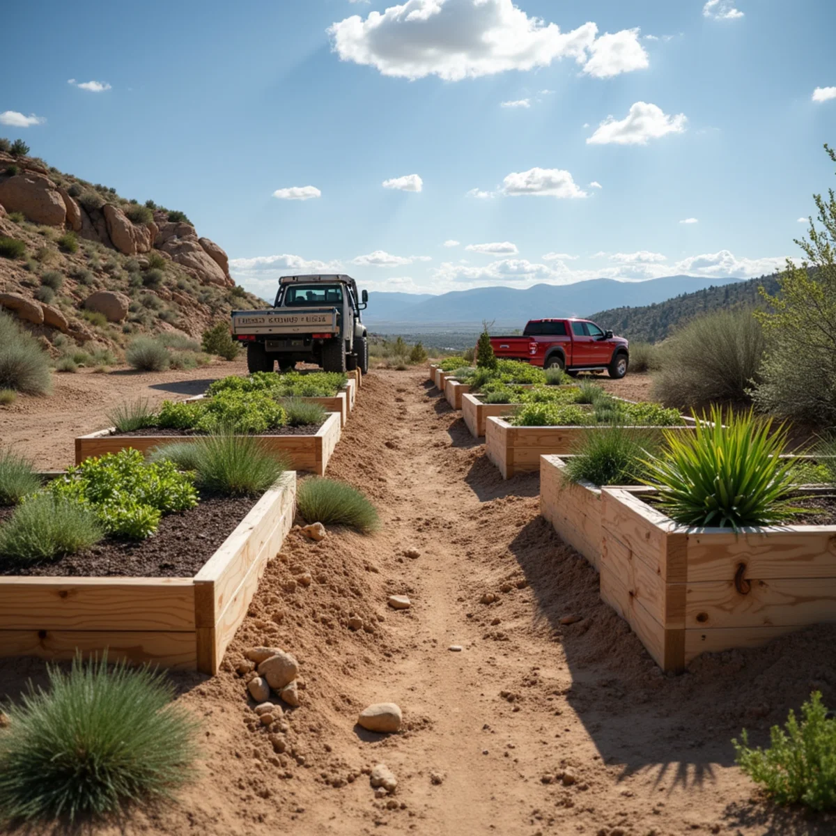 High-desert landscaping project in Point of Rocks, WY