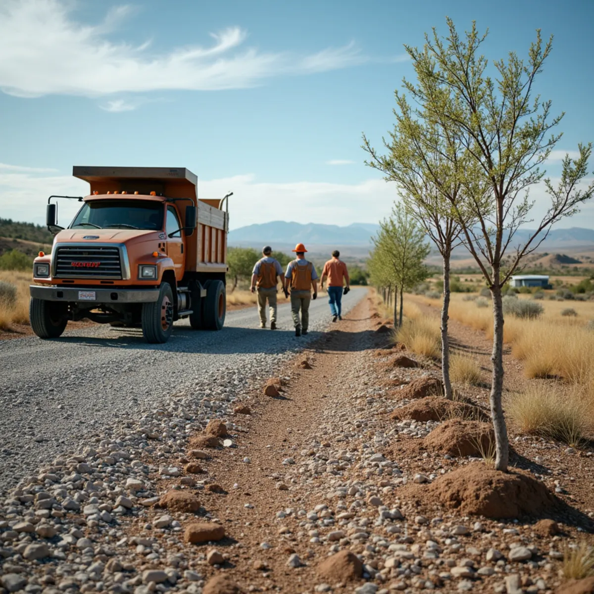 High-desert landscaping project in Purple Sage, WY