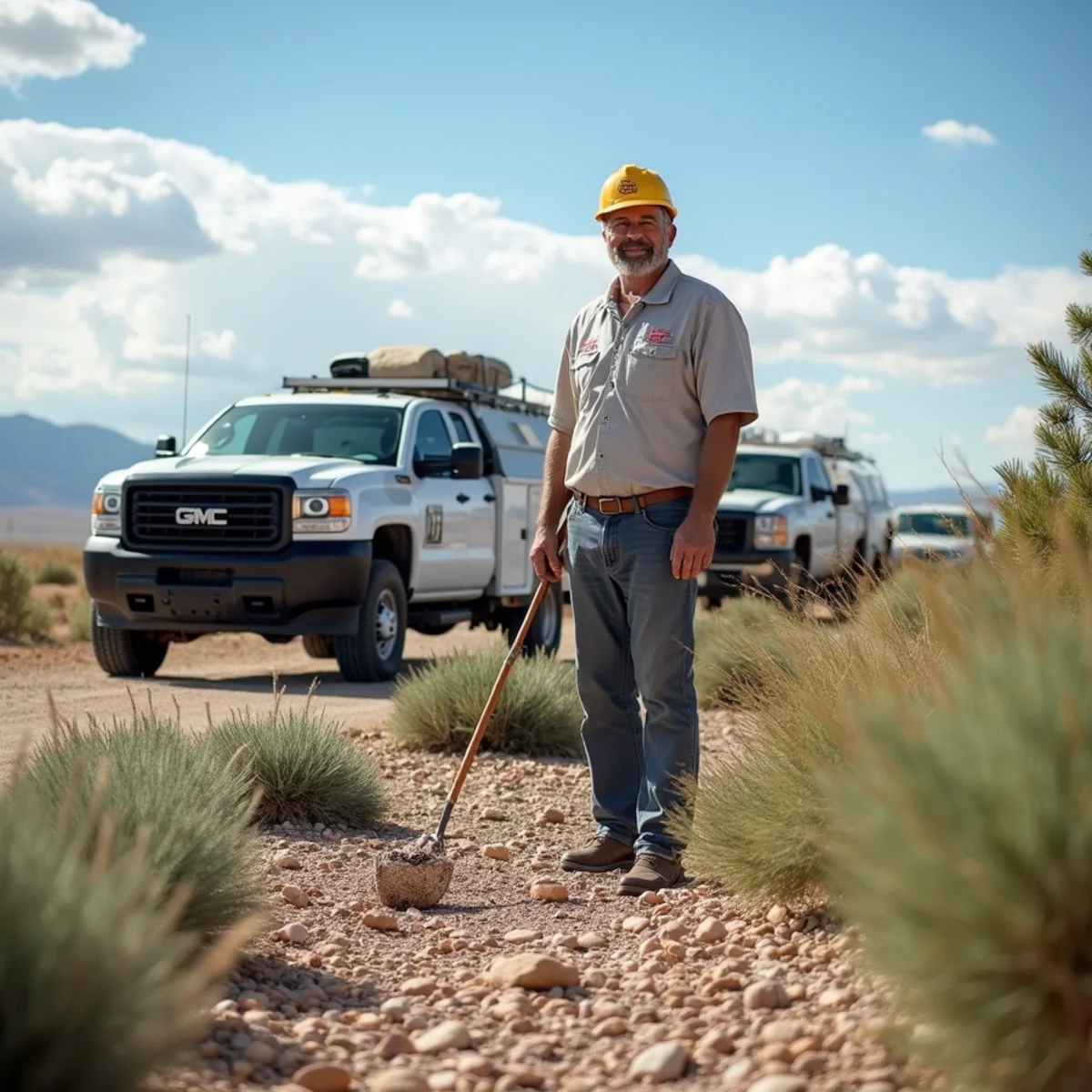 High-desert landscaping project in Red Desert, WY