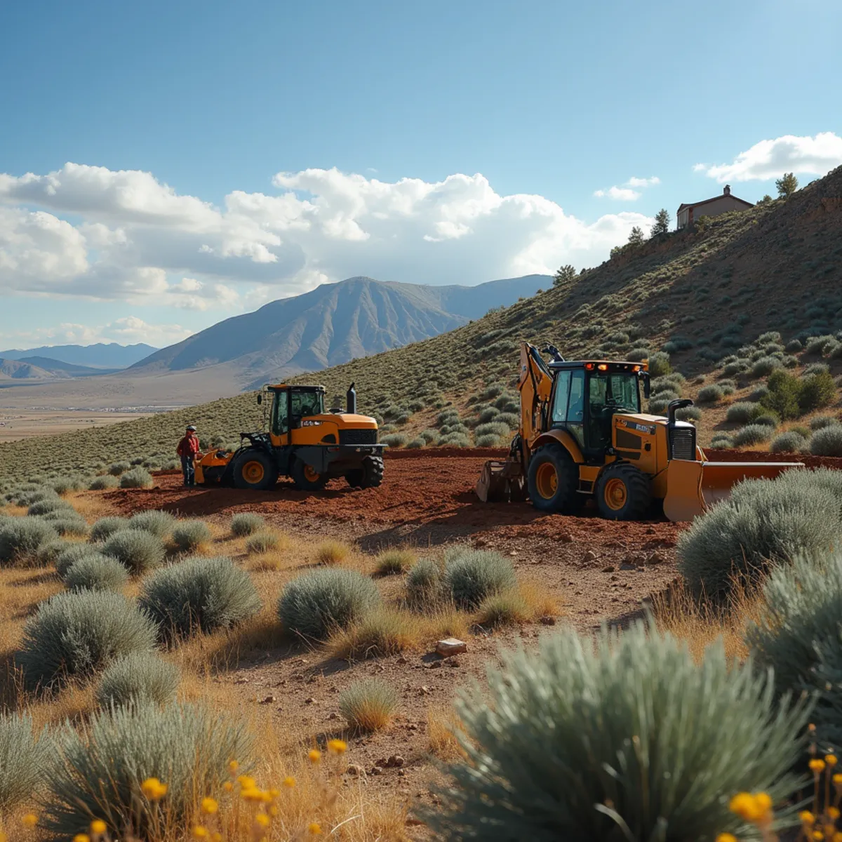 High-desert landscaping project in Reliance, WY