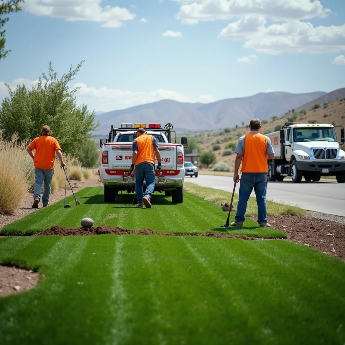 High-desert landscaping project in Rock Springs, WY