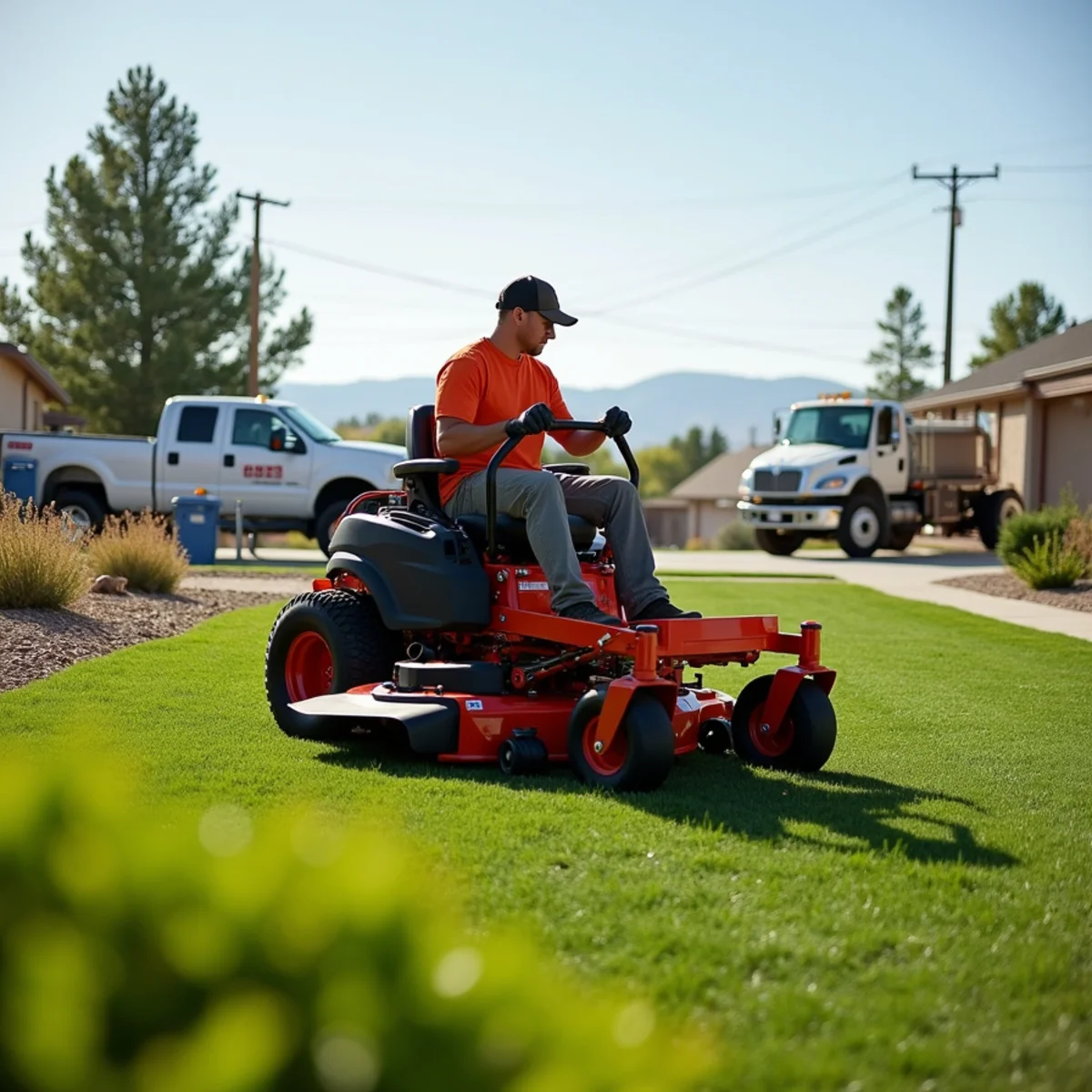 EZ Dayz Landscaping crew performing lawn mowing & maintenance in Rock Springs, WY