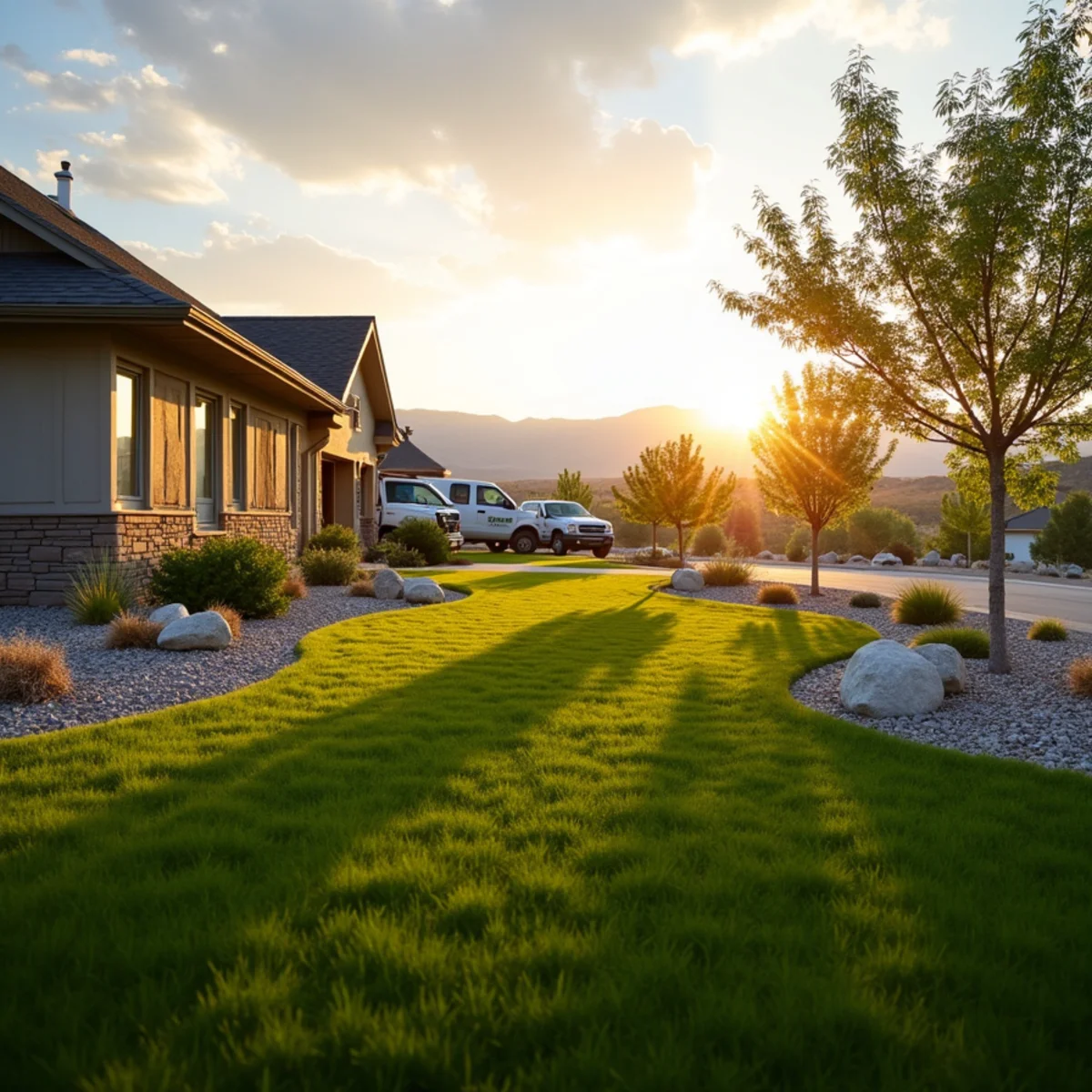 Completed landscaping project by EZ Dayz Landscaping in Rock Springs, WY